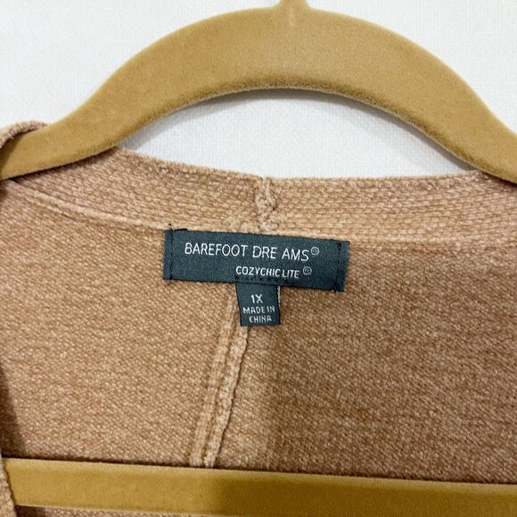 Barefoot Dreams Cozychic Lite Button Up Oversized Cardigan Sweater Brown Size 1X - Picture 6 of 9